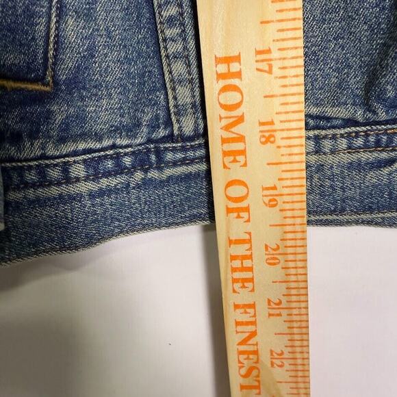 Vintage Tommy Hilfiger Jean Trucker Jacket Women Small Denim Blue Distressed Y2K - Picture 4 of 4